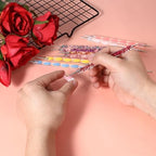 Professional nail art design created with dotting pens