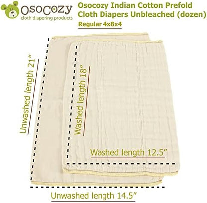 Detailed view of OsoCozy prefold diaper fabric texture