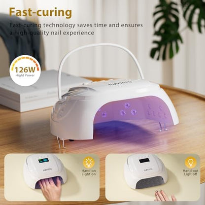 Back view of Purtato portable nail lamp showing charging port