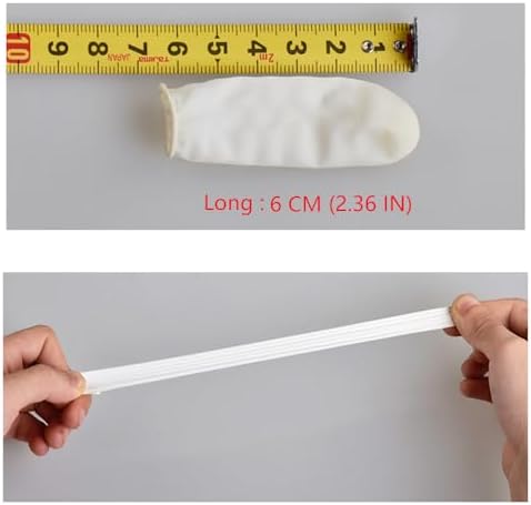 Bulk pack of twelve hundred pieces of white ANSLYQA disposable latex rubber finger sleeves