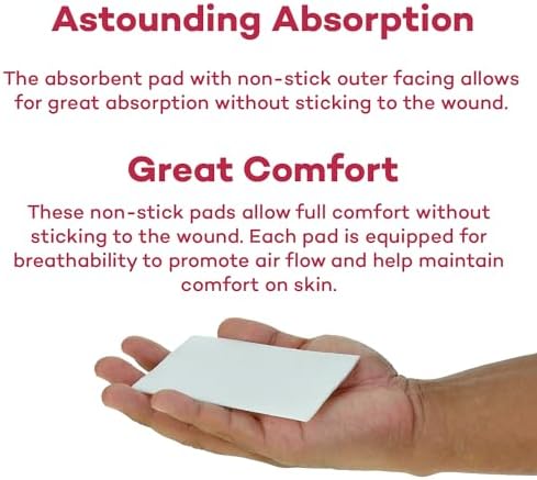 Two by three inch latex free sterile dressing pads for cuts and burns