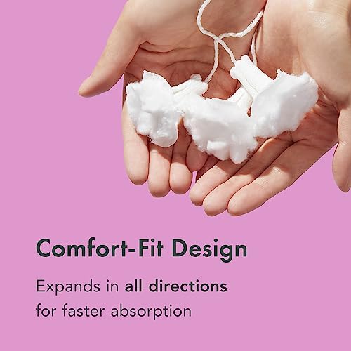Organic cotton core tampons by Rael featuring Leak Locker technology for period protection