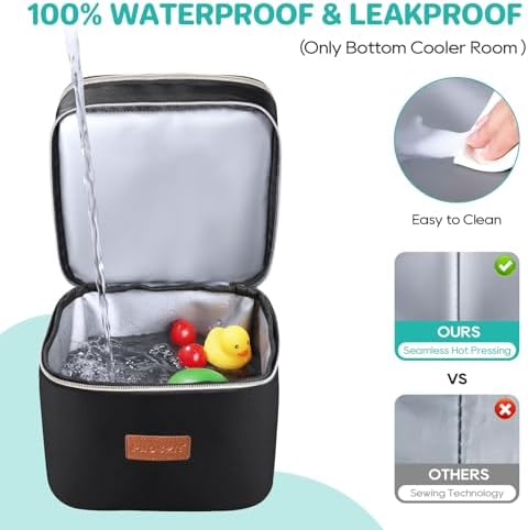Side profile of Piioser baby bottle bag with buckle