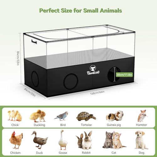 Pawaboo Small Animal Playpen, Foldable Pet Playpen Cage Tent for Puppy Kitten Guinea Pig Rabbit Chicken Hamster Indoor Outdoor Use, Pet Fence with Breathable Mesh Wall and Bottom, Black - Image 6