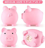 PJDRLLC non-toxic plastic piggy bank side profile highlighting the smooth finish and compact medium sizing.