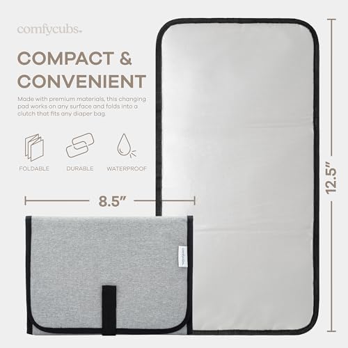 Open view of Comfy Cubs baby changing pad with cushioned pillow