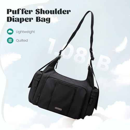 Golf Quality 14L Puffer Diaper Bag Tote close up of puffer nylon fabric