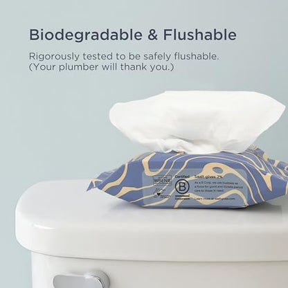 Saalt biodegradable wipes being used to clean a menstrual cup.