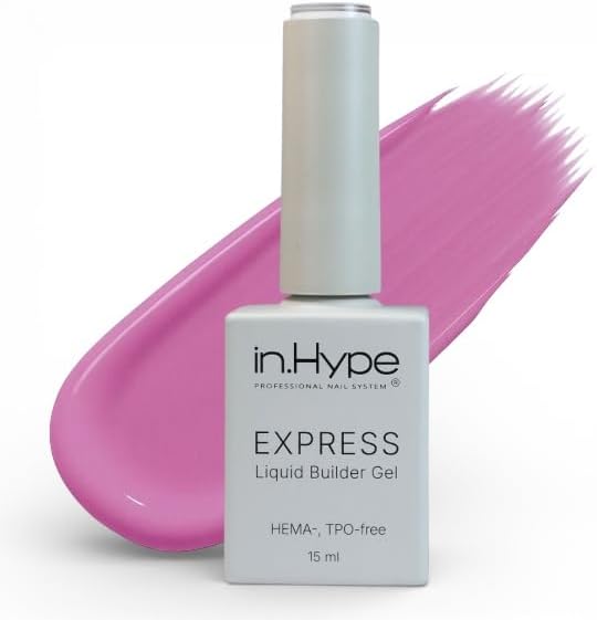 In.Hype Express Liquid Builder Gel Peony bottle front view for nail enhancement.