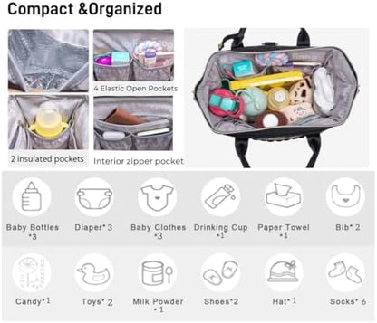 BHAFEM baby diaper bag showing convertible backpack straps