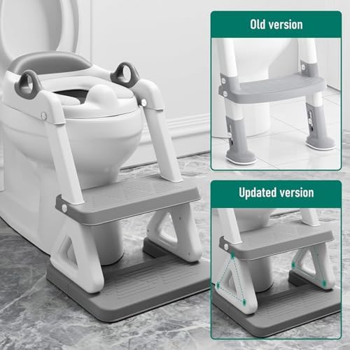 Light grey Wiifo potty seat cushion and integrated splash guard detail