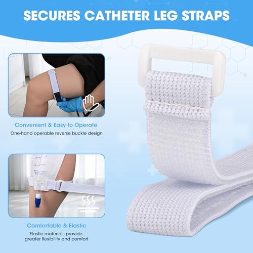 Close up of Dedsio catheter leg bag strap hook and loop closure