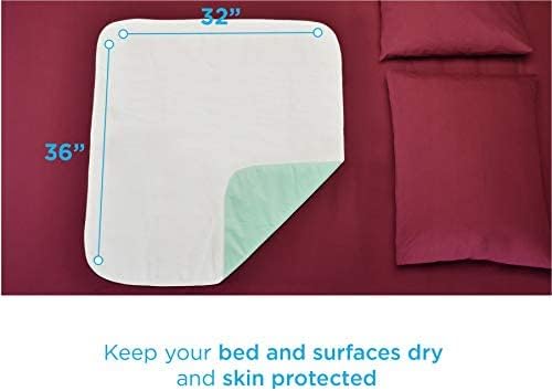 NOVA thirty two by thirty six inch reusable bed pad layout on a mattress