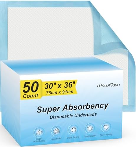 Super Absorbency Disposable Leakproof Underpads with Quick Drying for Baby, Adults, Puppy, Dog Bed Pee Pads, Extra Large, XXL Incontinence Pads, 30â€ x 36â€, 50 Count - Image 2