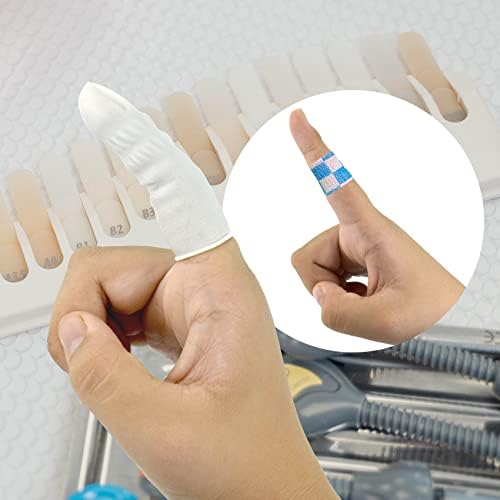 Crehodec pink rubber finger cots rolled style for easy application