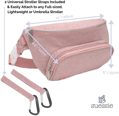 Suessie diaper bag attached to stroller as organizer