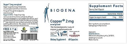 Authentic Biogena Copper 2 mg import packaging
