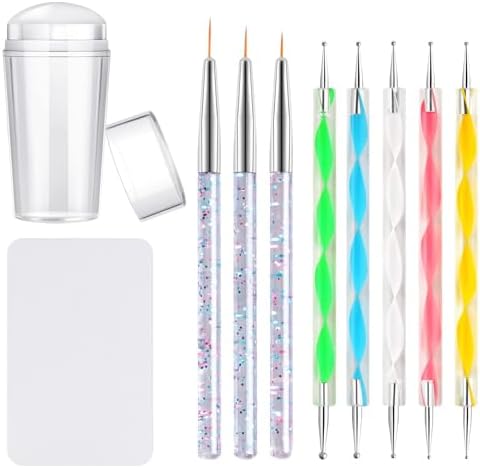 Kalolary silicone nail stamper and scraper set for professional manicures