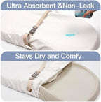 White breathable diaper changing pad sheet set folded