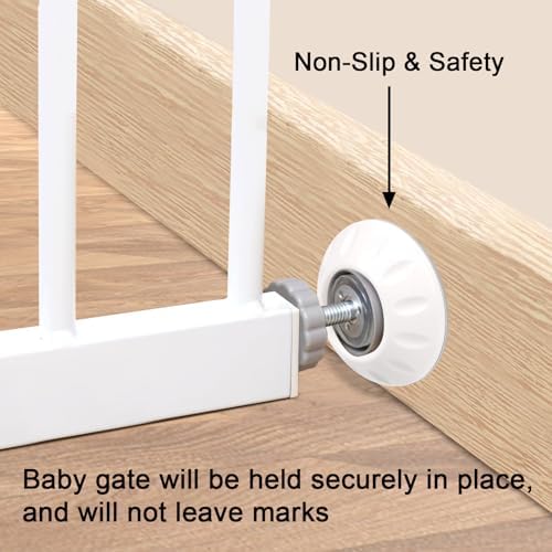 Four pack of white pressure mounted gate extenders for wall protection