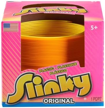 Just Play Slinky plastic sensory fidget toy showing its flexible coil expansion