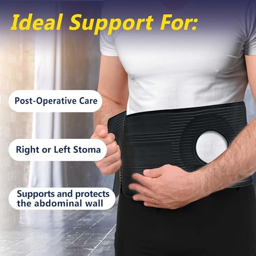 URIEL ostomy support belt illustrating the low profile adjustable medical grade hook and loop strap system.