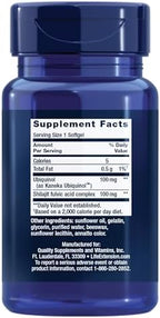 Life Extension Super Ubiquinol CoQ10 supplement facts label details