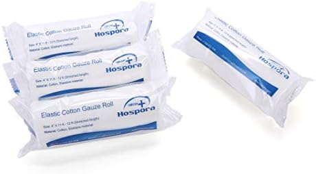 Side view of twenty four packs of non sterile medical conforming roll box content