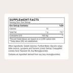Thorne CoQ10 supplemental facts and ingredient label closeup