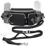 Hands free bungee leash attached to Tudequ walking belt