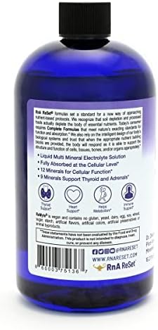Back label of RnA ReSet ReMyte showing pico-ionic formula nutritional facts and ingredients.