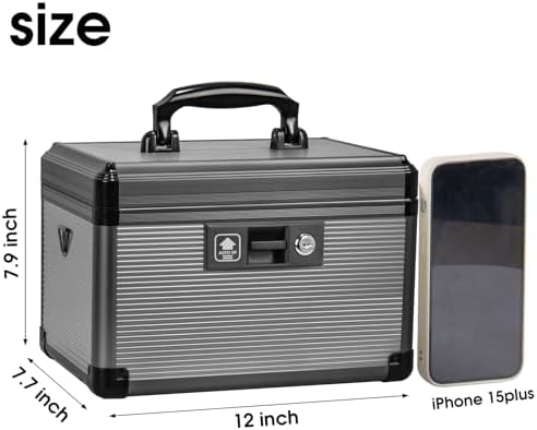 Open black first aid box showing the removable plastic organizer tray and interior space.