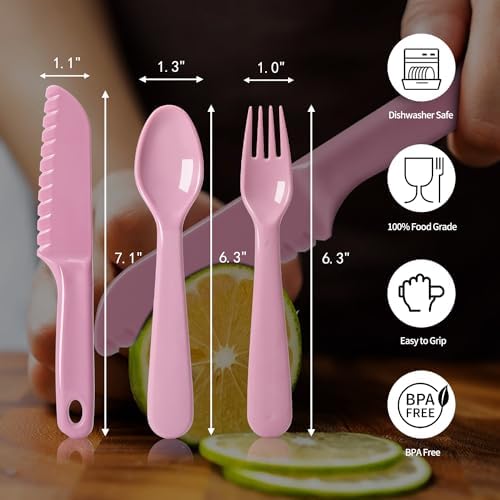 Top view of BPA free kids eating utensils