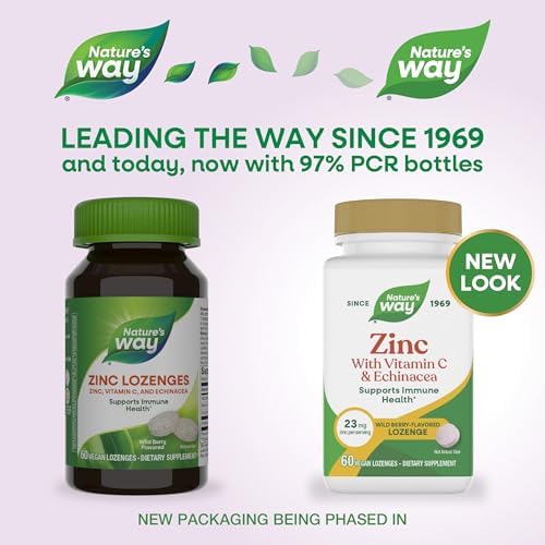 Nature's Way wild berry immunity lozenges supplement facts and nutrition label.