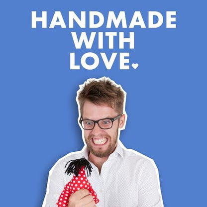 Close up view of the durable stitching and vibrant materials of the classic corporate gag gift.