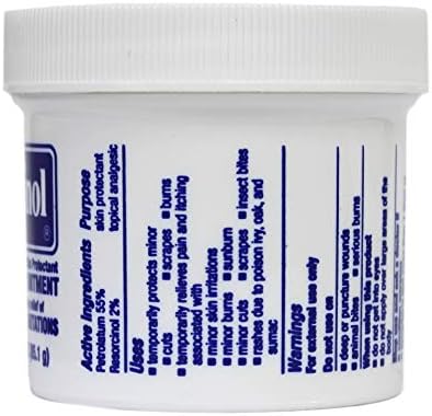 Imported Resinol 3 ounce jar first aid kit essential for skin healing