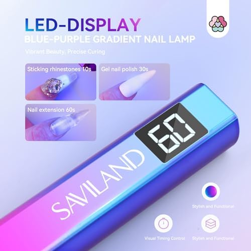 Top view of Saviland handheld nail lamp with control buttons