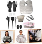 Professional hair tinting kit with gloves and cape