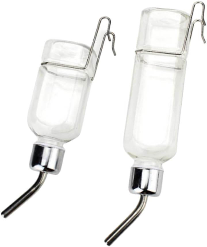 2 Pcs Pet Cage Water Bottle No Drip Small Animal Water Bottle, Hanging Waterer for Rabbit, Guinea Pig, Hedgehog, Squirrel, Rat, Chinchilla, Hamster Dispenser Bottle - Image 1