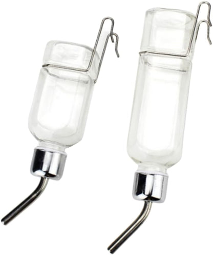 2 Pcs Pet Cage Water Bottle No Drip Small Animal Water Bottle, Hanging Waterer for Rabbit, Guinea Pig, Hedgehog, Squirrel, Rat, Chinchilla, Hamster Dispenser Bottle - Image 1