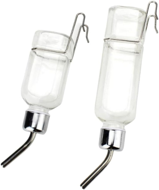 2 Pcs Pet Cage Water Bottle No Drip Small Animal Water Bottle, Hanging Waterer for Rabbit, Guinea Pig, Hedgehog, Squirrel, Rat, Chinchilla, Hamster Dispenser Bottle - Image 1
