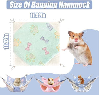 Nuogo ferret hanging bed showcasing the heavy-duty stainless steel metal clips attached to cage wires.