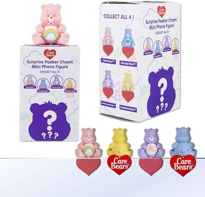 Sonix Care Bears mystery mini figure peeking over laptop screen edge