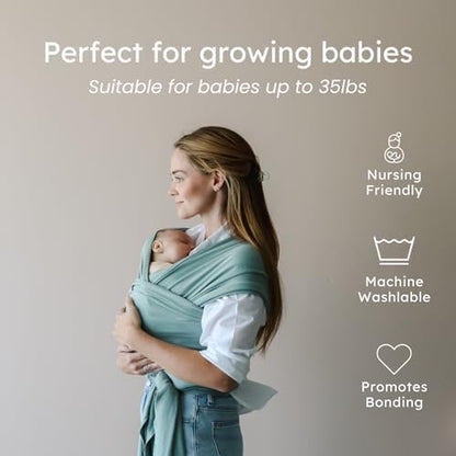 Ergonomic easy tie baby wearing wrap back support angle