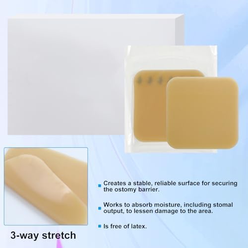 Full kit containing 20 pieces of latex free hypoallergenic peristomal skin barrier sheets