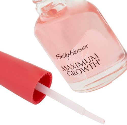 Sally Hansen Maximum Growth applied as a transparent shield for natural nail protection