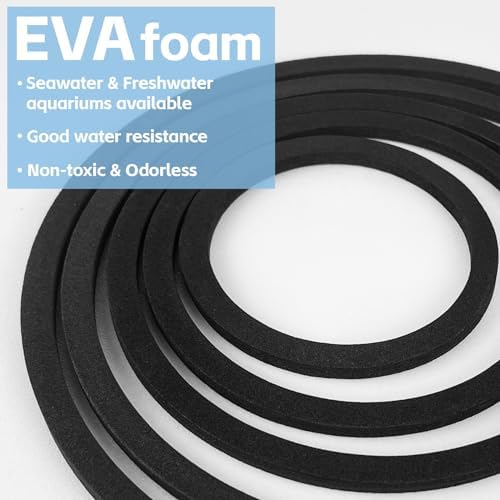 Five sizes of black floating plant rings arranged by dimensions for fish tanks