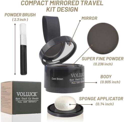 Applying Volluck root cover up powder to thinning hairline