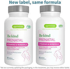 Igennus Be Kind Prenatal supplement bottle back label with ingredients