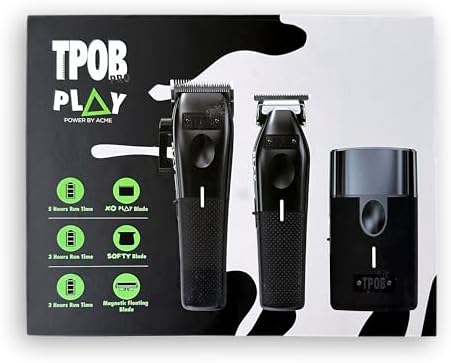 Close up view of the TPOB 7500 RPM cordless trimmer highlighting the textured non slip rubber grips.